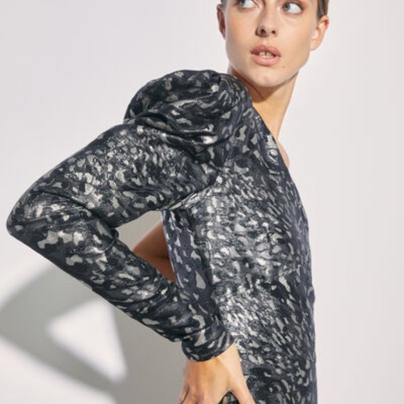 IRIO (NWT) Black And Silver Myriad One-Shoulder Dress - Picture 10 of 11